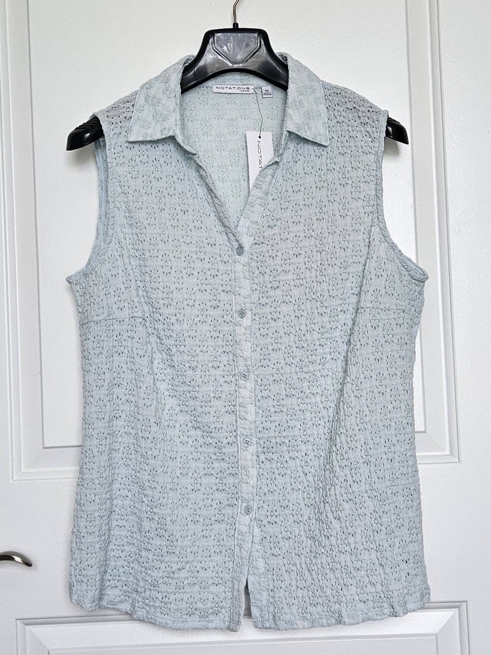 Notations Women's Plus Size 2X Sleeveless Textured Blouse